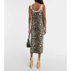 Valentino Leopard Jacquard Bodycon Midi Dress -Deals Valentino Store unnamed file 287