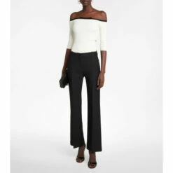 Valentino Ribbed-knit Off-shoulder Top