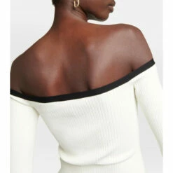 Valentino Ribbed-knit Off-shoulder Top -Deals Valentino Store unnamed file 302