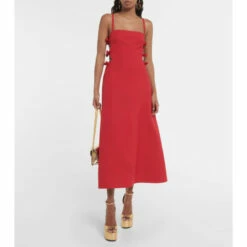 Valentino Bow-embellished Crêpe Couture Midi Dress
