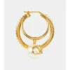 Valentino VLogo Faux Pearl Hoop Earrings