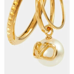 Valentino VLogo Faux Pearl Hoop Earrings -Deals Valentino Store unnamed file 317