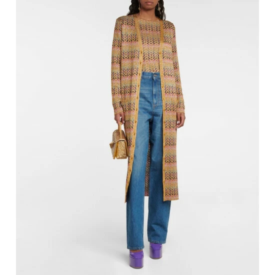 Valentino Metallic Jacquard-knit Cardigan 3 Valentino Metallic Jacquard-knit Cardigan