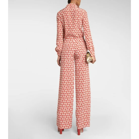 Valentino VLogo-print Wide-leg Silk Pants 4 Valentino VLogo-print Wide-leg Silk Pants - Image 2