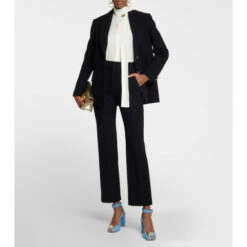 Valentino Wool-blend Tweed Straight Pants