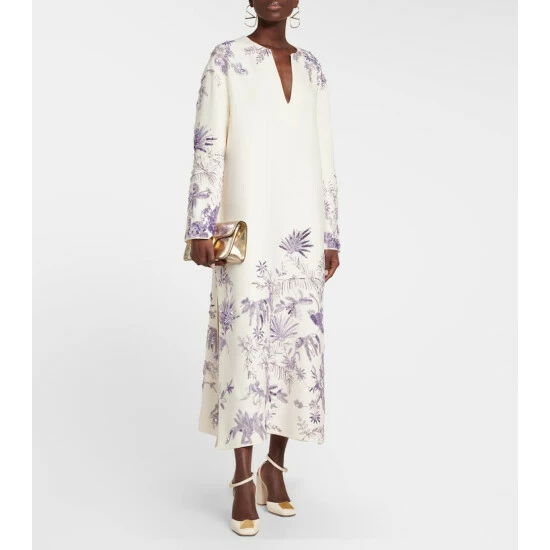 Valentino Wool And Silk Embellished Midi Dress 3 Valentino Wool And Silk Embellished Midi Dress