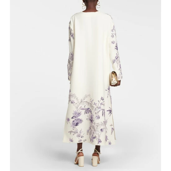 Valentino Wool And Silk Embellished Midi Dress 4 Valentino Wool And Silk Embellished Midi Dress - Image 2
