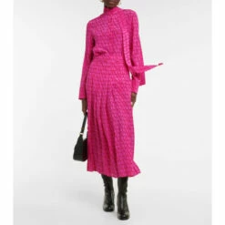 Valentino VLogo Silk Midi Skirt