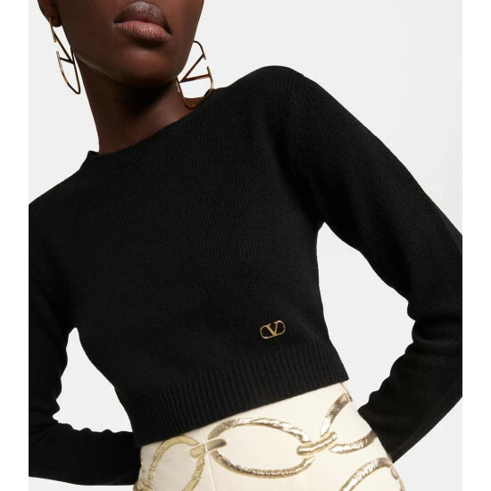 Valentino VLogo Cropped Cashmere Sweater 5 Valentino VLogo Cropped Cashmere Sweater - Image 3