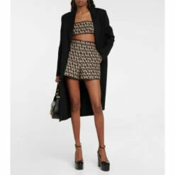 Valentino Toile Iconographe Leather-trimmed Shorts