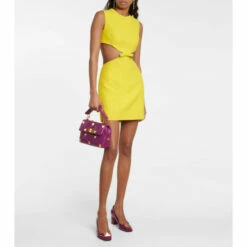 Valentino Cutout Wool And Silk Minidress