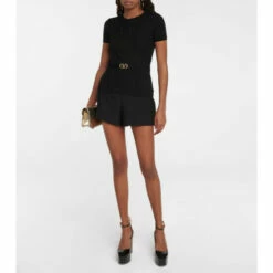 Valentino VGOLD Wool And Silk Shorts