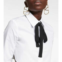 Valentino Tie-neck Cropped Cotton Shirt -Deals Valentino Store unnamed file 590