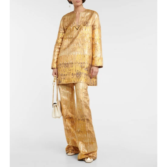 Valentino Golden Wings Wide-leg Brocade Pants 3 Valentino Golden Wings Wide-leg Brocade Pants