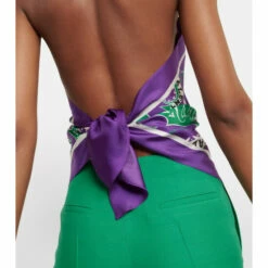 Valentino Scarf-print Halterneck Silk Top -Deals Valentino Store unnamed file 718