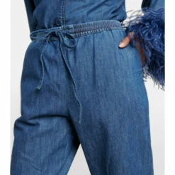 Valentino Drawstring Wide-leg Denim Pants -Deals Valentino Store unnamed file 725