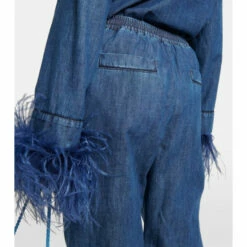 Valentino Drawstring Wide-leg Denim Pants -Deals Valentino Store unnamed file 727