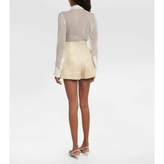 Valentino VGOLD Jacquard Cotton-blend Shorts 4 Valentino VGOLD Jacquard Cotton-blend Shorts - Image 2