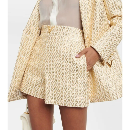 Valentino VGOLD Jacquard Cotton-blend Shorts 5 Valentino VGOLD Jacquard Cotton-blend Shorts - Image 3
