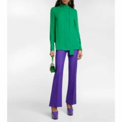 Valentino Wool And Silk Flared Pants
