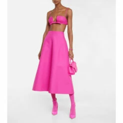 Valentino Wool And Silk Crêpe Midi Skirt