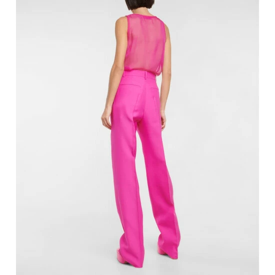 Valentino Straight Wool And Silk Crêpe Pants 4 Valentino Straight Wool And Silk Crêpe Pants - Image 2