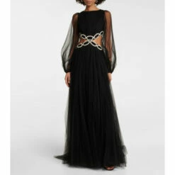 Valentino Embellished Cutout Tulle Gown