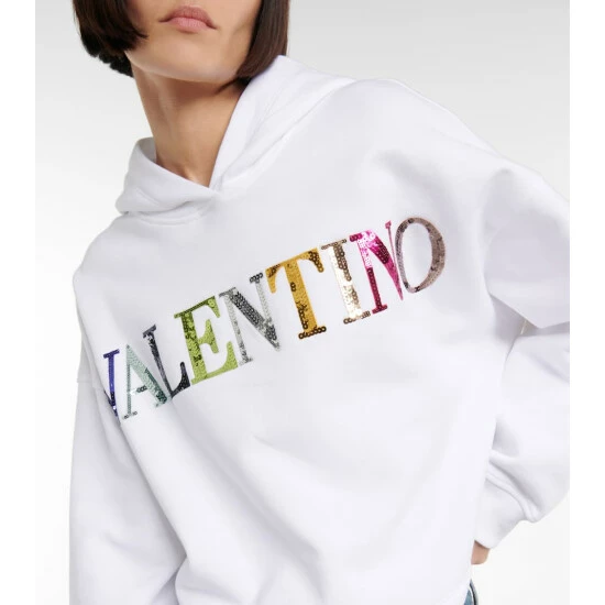 Valentino Logo Cotton Hoodie 5 Valentino Logo Cotton Hoodie - Image 3