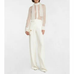 Valentino Silk Chiffon Tie-neck Blouse
