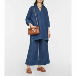 Valentino High-rise Denim Wide-leg Pants