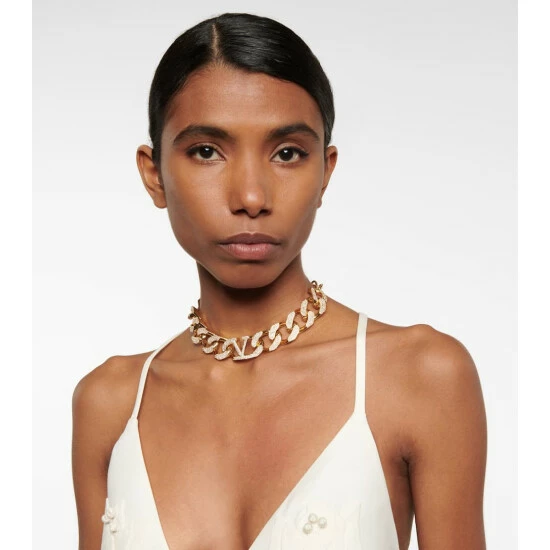 Valentino VLogo Chain Embellished Choker 4 Valentino VLogo Chain Embellished Choker - Image 2